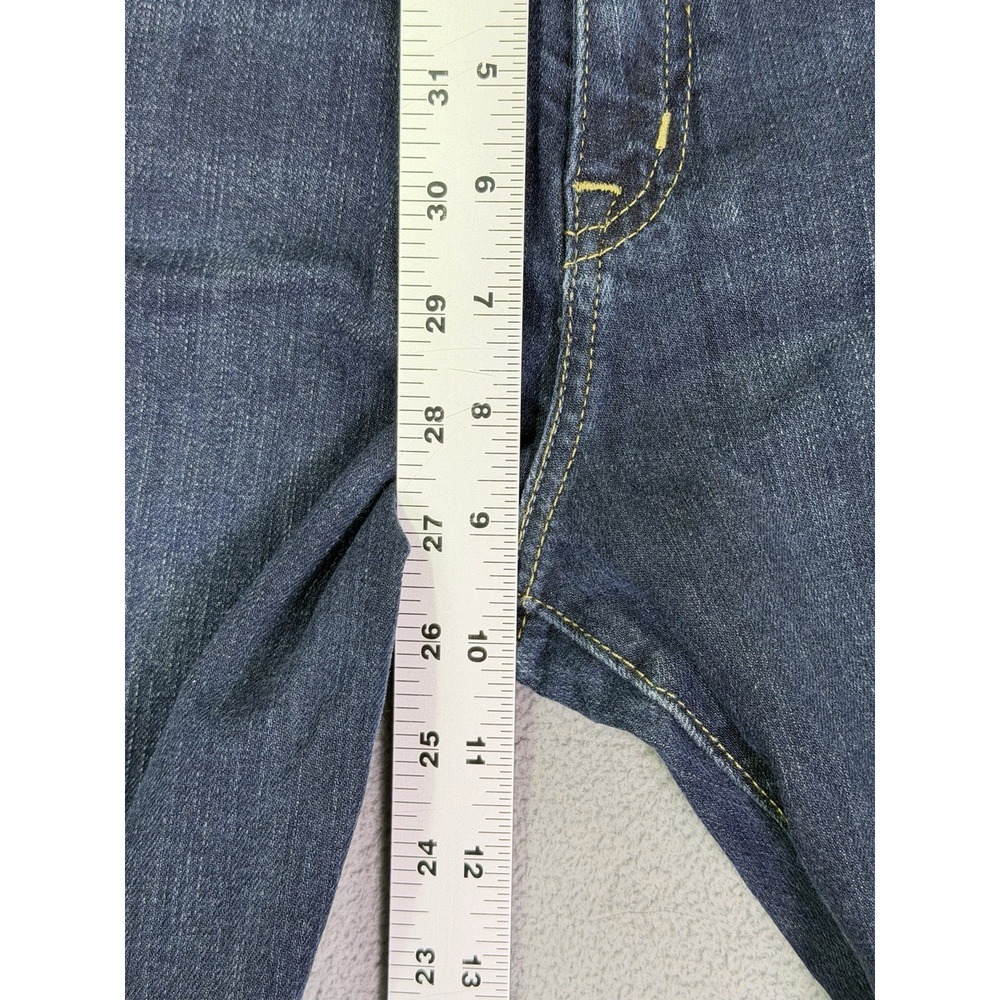 Michael Kors Jeans Womens 8 Blue Dark Wash Mid Rise Bootcut Fringe Stretch - Picture 4 of 10
